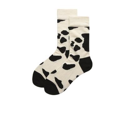 China Wholesale Cute Breathable Sporty Spring Women's Cow Pattern Warm Socks for sale