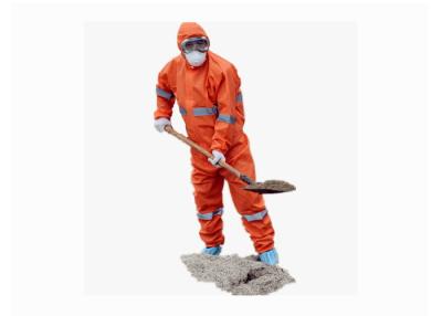 中国 採鉱/アスベストスの使い捨て可能なつなぎ服の軽量の通気性の塵の証拠 販売のため