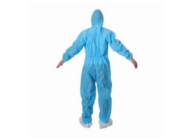 中国 クリーン ルームの防水使い捨て可能なつなぎ服、青く使い捨て可能なアスベストスのスーツ 販売のため