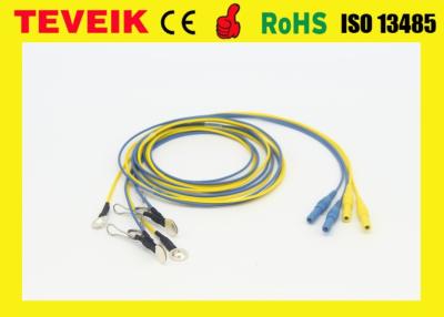 Chine Prix usine d'électrode colorée de câble de l'Oreille-agrafe EEG de prise imperméable de Neurofeedback DIN1.5, cuivre plaqué argenté à vendre