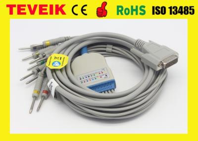 Chine Câble de Schiller ECG avec 10 le câble intégré d'électrocardiogramme de la banane 4,0 AHA de fils à vendre