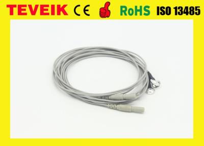 Chine Prix usine de câble d'électrode de la prise EEG de Neurofeedback DIN1.5 avec les électrodes argentées pures, matériel de TPU à vendre