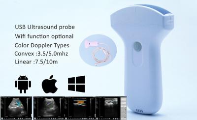 China Ponta de prova sem fio convexa Handheld Doppler médico do ultrassom de USB 3.5-5 megahertz para Adroid à venda