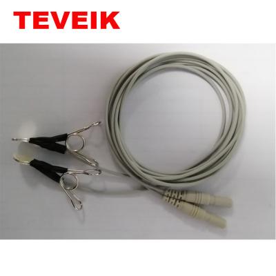Chine L'électrode Eeg de tasse câble le vacarme argenté pur 1.5mm de câble d'oreille d'électrode patiente d'agrafe à vendre