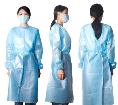 China Vestido protetor descartável encapuçado não tecido descartável do PE dos PP do vestido azul à venda