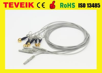 Chine L'or médical réutilisable Pated de Neurofeedback TPU cuivrent le câble d'électrode de l'Oreille-agrafe EEG DIN 1.5mm à vendre
