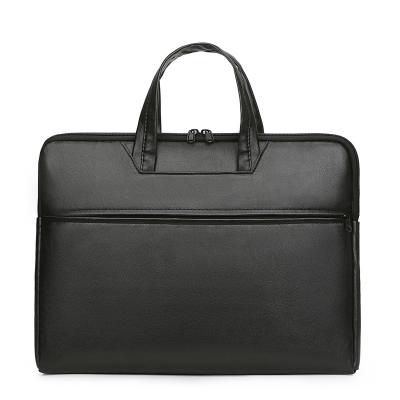 China Wholesale Retail Fashion Handbag Men PU Briefcase Water Proof Business Black Large Capacity Blue Universal Laptop Leather Case for sale