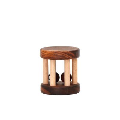 China Musical Infant Teething Toys Hearing Raising Shaker Rattle Roller Baby Toy Wooden Rolling Set for sale