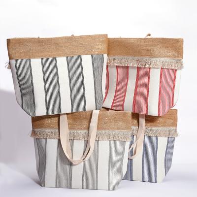 China The Other Logo Handmade Beach Bag Custom Made Straw Beach Beach Bag Canvas in China for sale