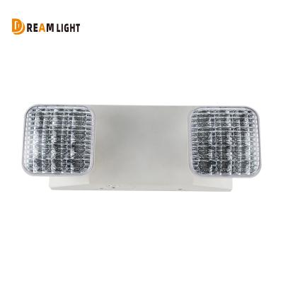 China Adjustable Fire Emergency 110V 277V South America Twin Heads Ni-CAD Industrial Plastic Rechargeable Battery LED Emergency Light for sale