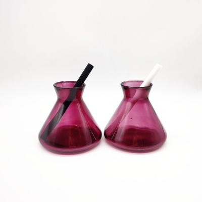 China Hot Selling Colorful Eco-friendly Recyclable Rose Red Aromatherapy Bottle 200ml Glass Bottle For Reed Diffuser for sale