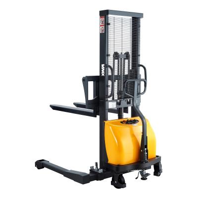 China Semi Electric Machinery Repair Shops CE 1ton 1.5ton Pallet Stacker Straddle Adjustable Leg Forks Wide Legs For Double Deck Pallet High Performance for sale