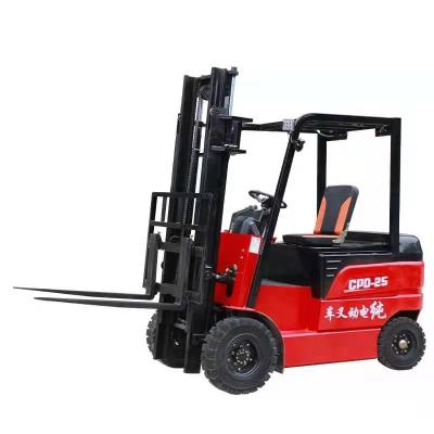 China Garment shops multi-color electric forklift small 2 ton electric forklift 1.5 ton 1 ton four wheel electric forklift for sale