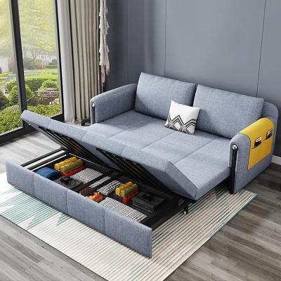 China YASITE 2021 Convertible Modern Canvas Cotton Material Sofa Bed Convertible Sofa Bed With Storage for sale