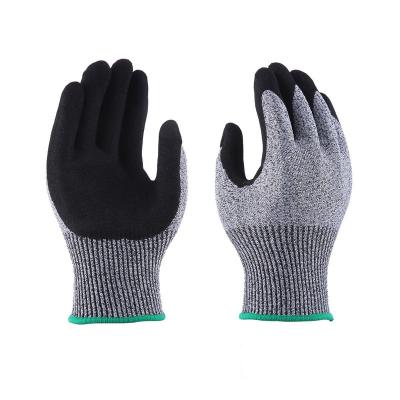 China Anti Cut Level 5 13G HPPE With Sandy Nitrile Coating Level 5 Cut-Resistant Glove for sale