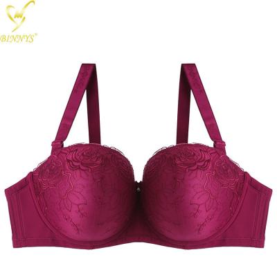 China BINNYS Full Cup Underwire Women Balcony Balconette Bra Bra Big Cups Sexy Lace Nylon Higher Quality QUICK DRY Size 36 F for sale