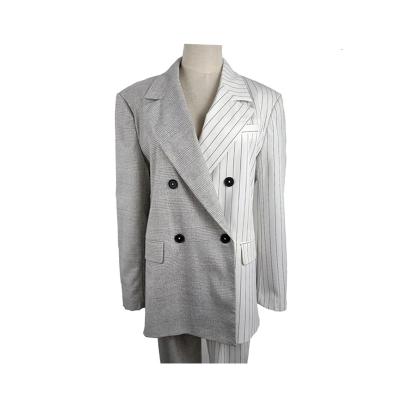 China Two Button Windproof Double Breasted Blazer Suit Jacket Color Matching Blazer for sale
