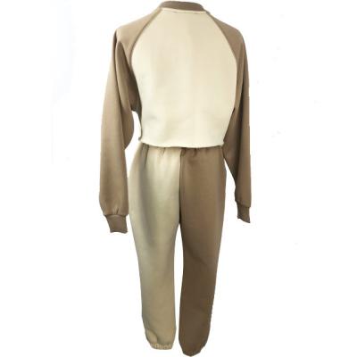 China Breathable Knitted Two Piece Sweater Set Autumn Fashion Track Jogging Sport Suit for sale