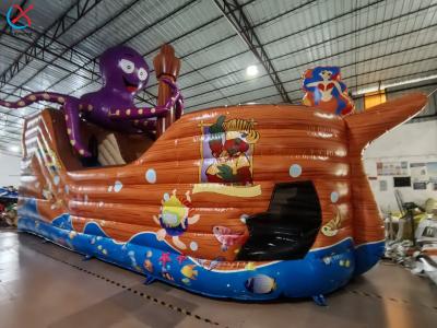 China Customized PVC Inflatable Octopus The Pirate Ship Inflatable Obstacle Course for sale