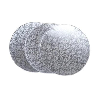 China Waterproof Floral Silver Gold Cake Panel Drum Cake Thick Durable Cake Base for sale