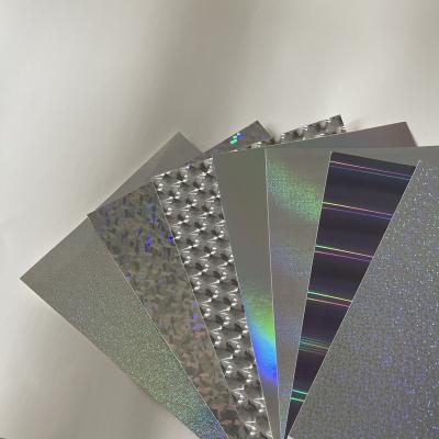 China 2021 New Fashion Change Angle Nail Glitter Hologram Sticker Anti-rust Custom Holographic Paper Cards for sale