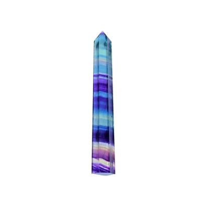 China Europe Amazing Multi Color Fluorite Tower Rainbow Fluorite Point Crystal Stone Wand Point Gift for sale