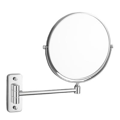 China Magnifying Flexible Bathroom Retractable Round Magnifying Mirror Lighted Makeup Mirror For Hotel Bathroom Vanity Table for sale