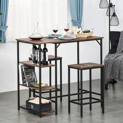 China Modern Simple Cheap Furniture Customized Industrial Rustic Brown Bar Table Kitchen Dining Table for sale