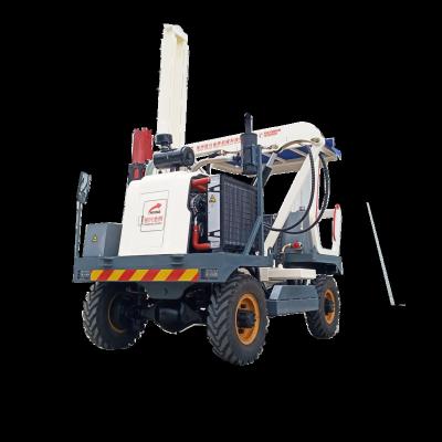 China Highway Guardrail Pile Driving And Drilling Highway Guardrail Drilling Pile Driving And Drilling Driver Can Screwing Hydraulic Wheeled Pilling Drilling Pile Pulling Pile for sale