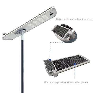 China 8 Meters LED Smart Solar Street Garden Light Outdoor Ip65 Self Clean Auto Cleaning for sale
