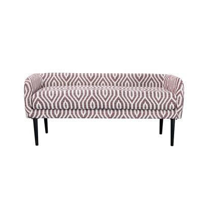 China Durable Single Canvas Ottoman Stool Fabric Legs Metal Bedding Room Furniture Bed End Living Bench Ottoman for sale