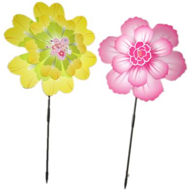 China Plastic Garden Ornament Promotion Flower Windmill For Kids for sale
