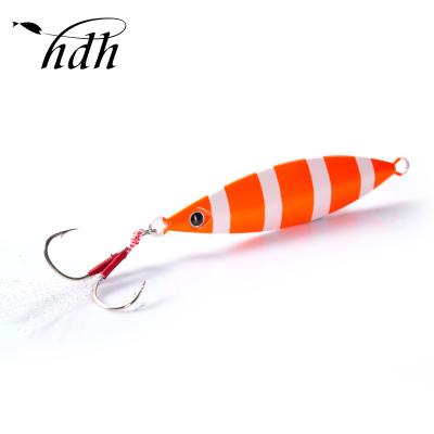 China Big Game Fishing Tackle OEM 4 Colors Tuna Lures Vertical Baitcasting High Speed Fishing Trolling Fishing Lures Metal Lure for sale