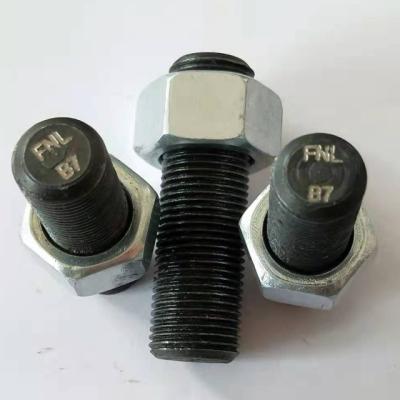 China Full Threaded Carbon Steel ASTM A193 Gr.B7 Bar Stud Bolt Factory With ASTM A193 2H Heavy Hex Nut for sale