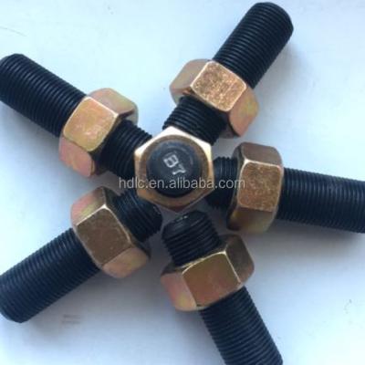 China astm a193 b7 steel black and yellow galvanized steel stud bolt with a194 2h nut for sale