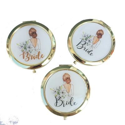 China Party Giveaways Bride To Be Bachelor Party Supplies Custom Photo Compact Mirror For Bride Bridesmaid Gifts for sale