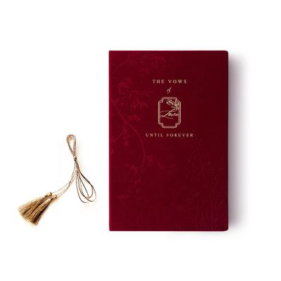 China Purple Red Paper Gold 2pcs Wedding Vows Book Gift for Bride and Groom Swearing Books Our Vows Love Forever for sale