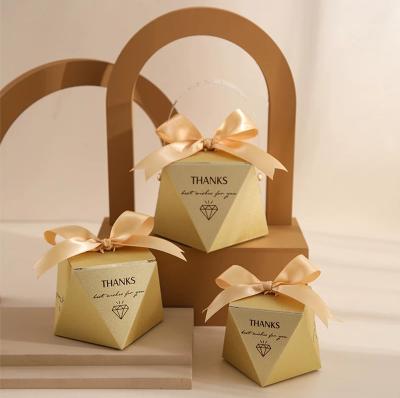 China Recycled Materials Empty Candy Box Favor Paper Boxes With Ribbon For Wedding Party Birthday Guests Keepsake Packaging for sale