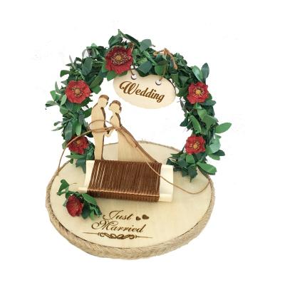 China WOOD Lasted Forest Rustic Ring Bearer Personalized Box Engagement Party Supplies Wedding Decoration for Bride Groom Photo Prop for sale