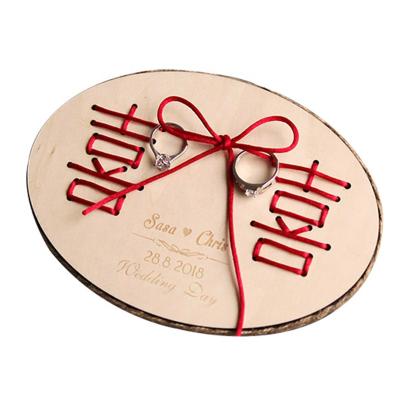 China Double Happiness Wedding Decorations Proposal Party Supplies Chinese Chinese Novelty Wooden Ring Box Type Custom Made for sale