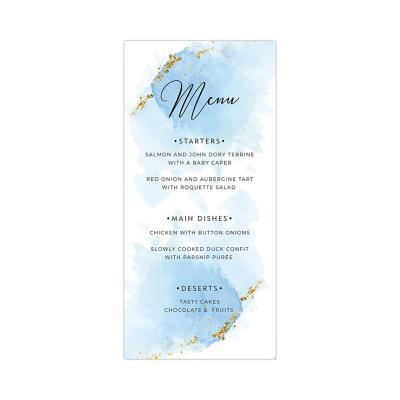 China Europe wedding menu card cusrom logo flora printing personalized text for sale