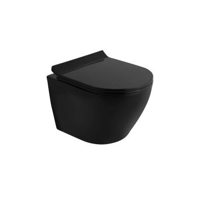 China Matt Black Ceramic Bathroom European Tank Modern Hidden Wall Hung Toilet Luxury for sale