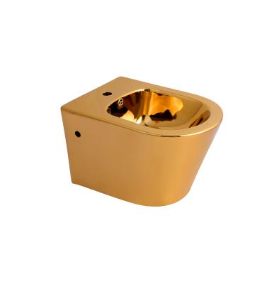 China Gold Luxury Ceramic Double-Flow Backwash Water-Saving Wall Mounted Bidet Toilet Tornado-Flushing Final Configuration Toilet for sale