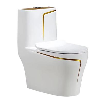 China Multi-Color Double-Flow Bathroom Ceramic Sanitaryware Water Closet One Piece Wc Set Toilet for sale