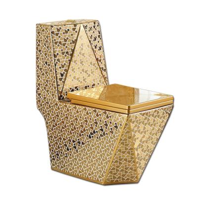 China Ceramic Sanitary Ware Diamond Wc Washdown Toilet Luxury Double-flow Bathroom for sale