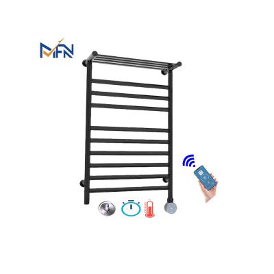 China Heater WIFI Intelligent Voice Towel Rail Ladder Ladder Towel Hanger Bathroom Passionate Black White Towel Rack for sale