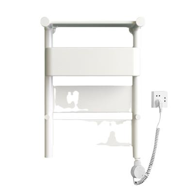 China Aluminum Heated Dryer Warmer Timer Radiator Holder Bathroom Heater Waterproof Towel Rack With Shelf for sale