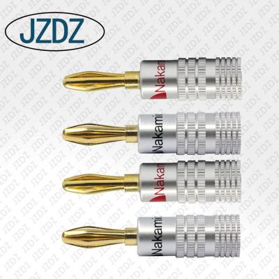 China JZDZ J.10053Nakamichi Automotive Banana Plug 24K Gold Plated BFA 4mm Banana Connector Speaker Copper Male Plug for sale