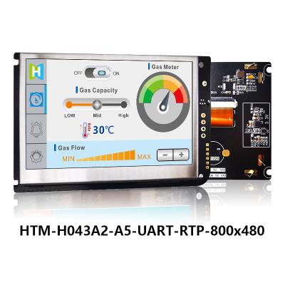 China 4,3 exposição Resistive de TFT LCD 800x480 do tela táctil de UART da polegada COM PLACA de CONTROLADOR do LCD à venda