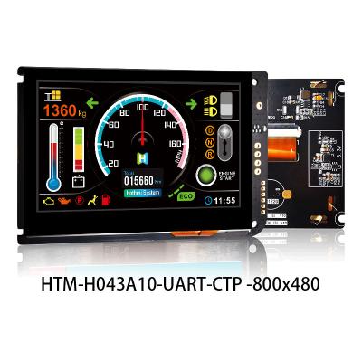 China 4,3 exposição capacitiva de TFT LCD 800x480 do tela táctil de UART da polegada COM PLACA de CONTROLADOR do LCD à venda